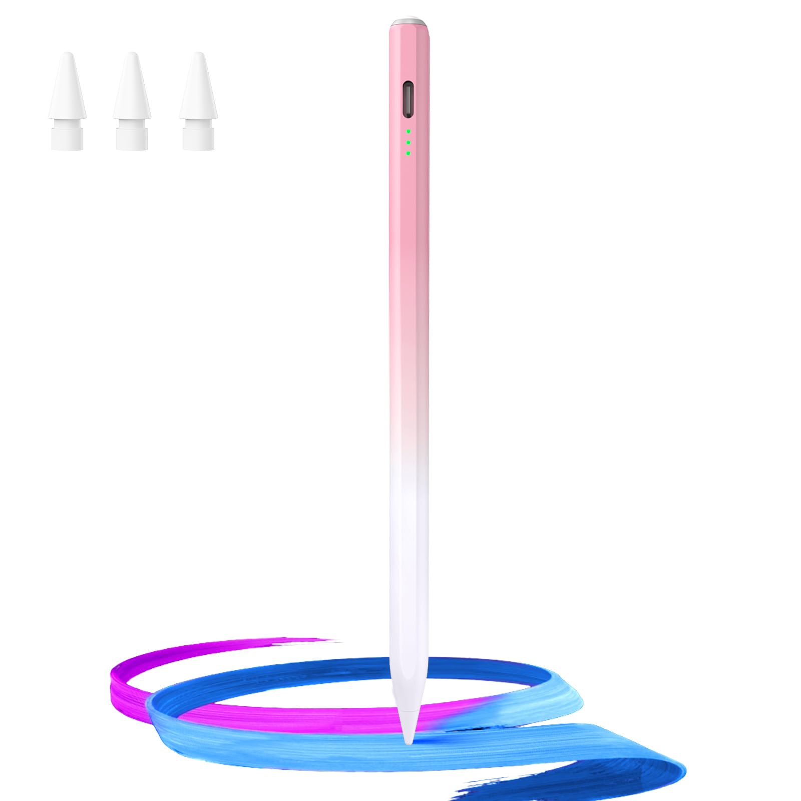 Stylus Pen for iPad(2018-2025)-13 Mins Fast Charge with Tilt Sensitivity & Palm Rejection for iPad 11/10/9/8/7/6th Gen, Air 7/6/5/4/3/M3/M2, Pro 13"/12.9"/11"/M4, Mini 7/6/5th, White