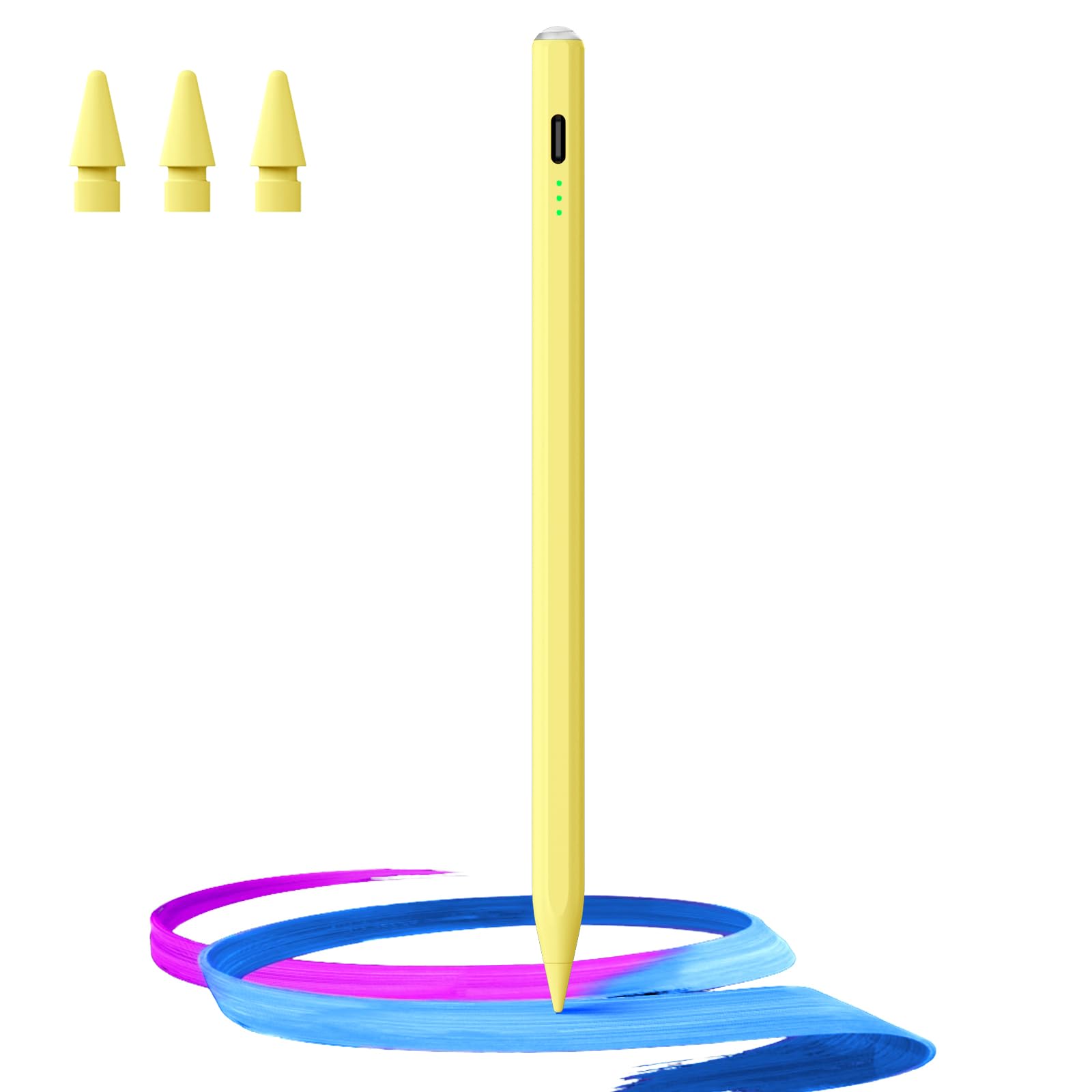 Stylus Pen for iPad(2018-2025)-13 Mins Fast Charge with Tilt Sensitivity & Palm Rejection for iPad 11/10/9/8/7/6th Gen, Air 7/6/5/4/3/M3/M2, Pro 13"/12.9"/11"/M4, Mini 7/6/5th, White