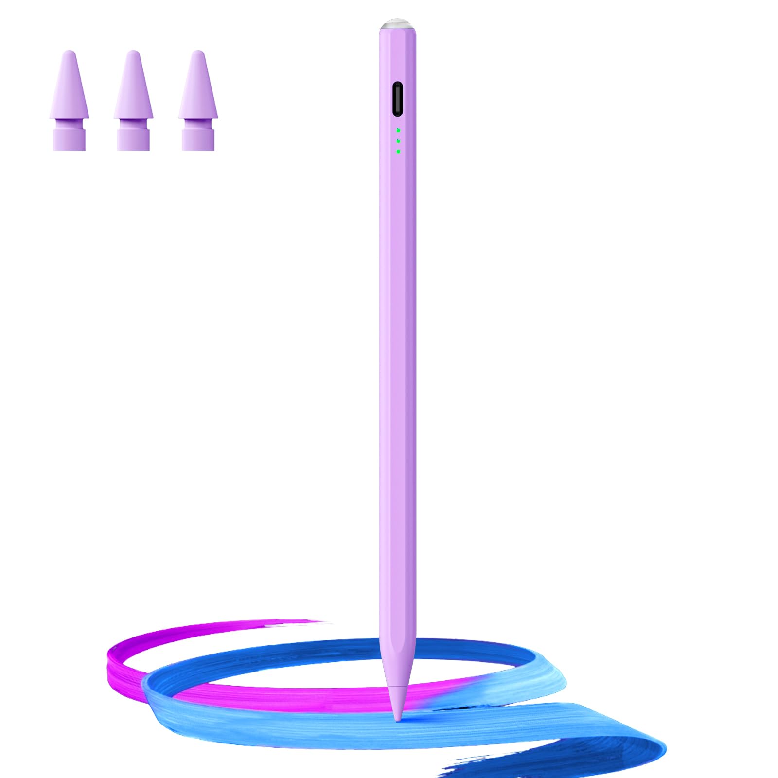 Stylus Pen for iPad(2018-2025)-13 Mins Fast Charge with Tilt Sensitivity & Palm Rejection for iPad 11/10/9/8/7/6th Gen, Air 7/6/5/4/3/M3/M2, Pro 13"/12.9"/11"/M4, Mini 7/6/5th, White