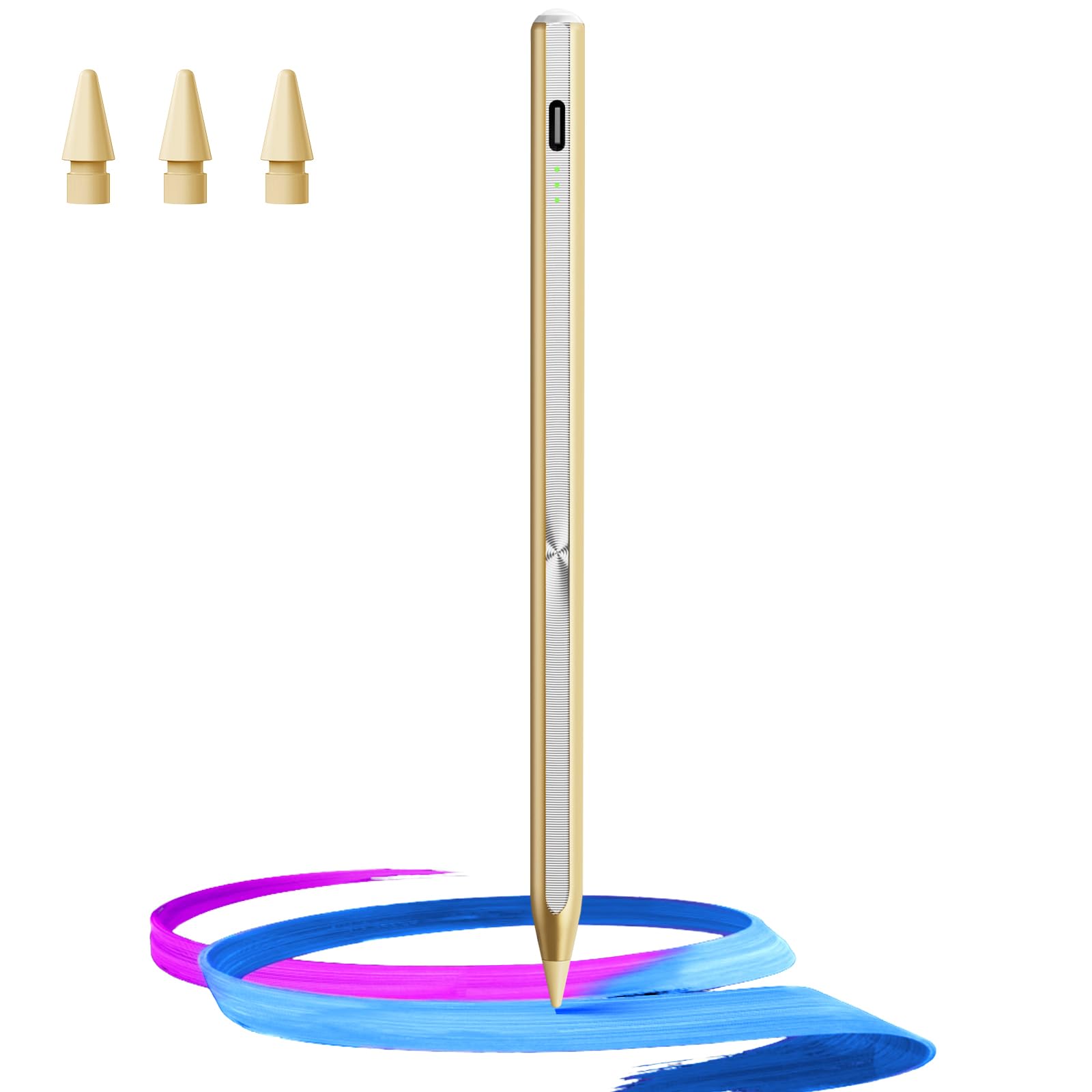 Stylus Pen for iPad(2018-2025)-13 Mins Fast Charge with Tilt Sensitivity & Palm Rejection for iPad 11/10/9/8/7/6th Gen, Air 7/6/5/4/3/M3/M2, Pro 13"/12.9"/11"/M4, Mini 7/6/5th, White