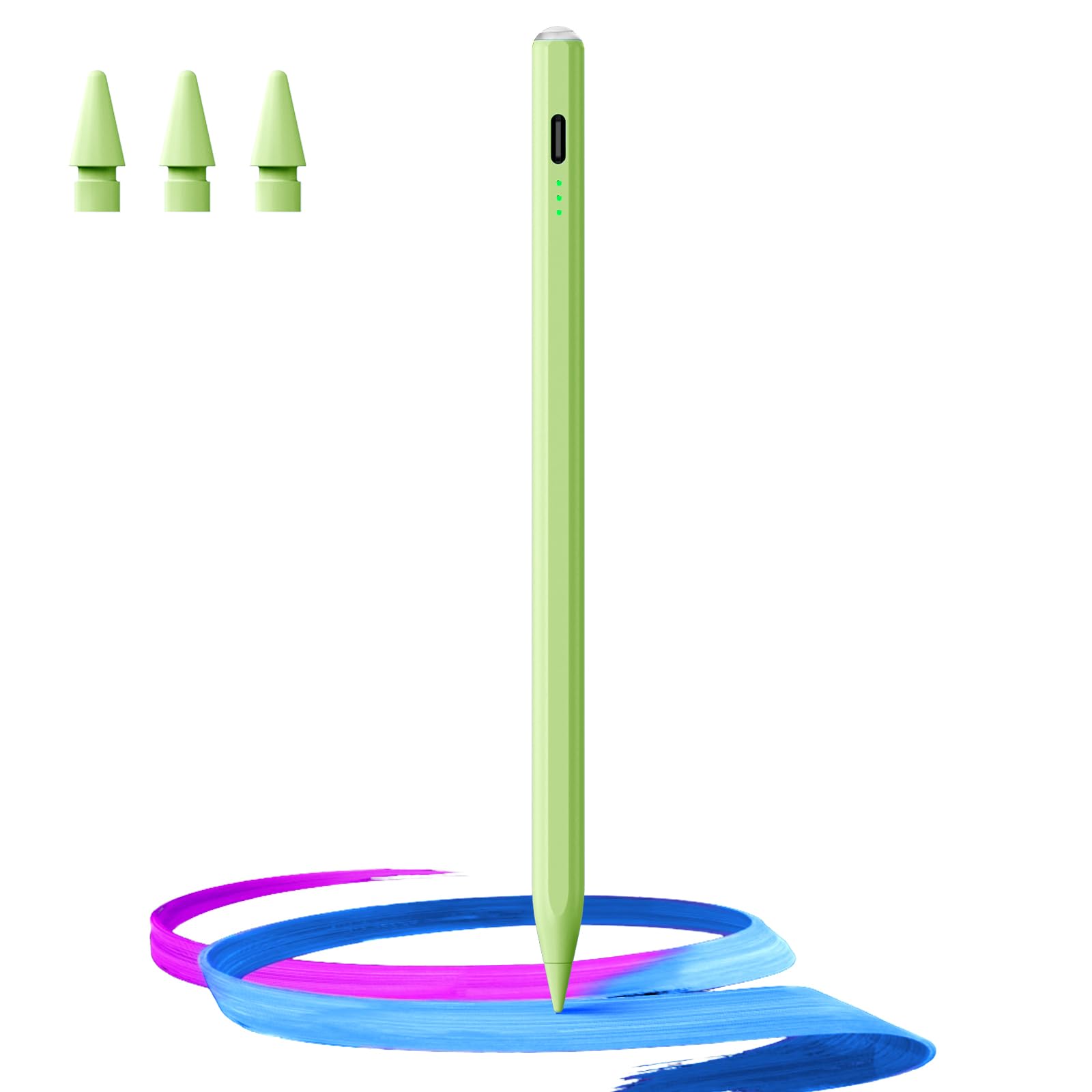 Stylus Pen for iPad(2018-2025)-13 Mins Fast Charge with Tilt Sensitivity & Palm Rejection for iPad 11/10/9/8/7/6th Gen, Air 7/6/5/4/3/M3/M2, Pro 13"/12.9"/11"/M4, Mini 7/6/5th, White